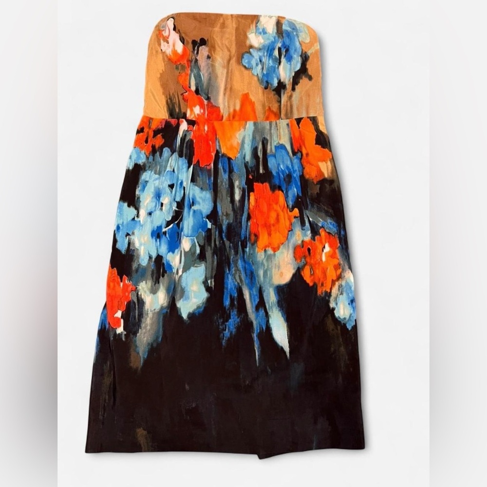 Anthropologie Moulinette Soeurs Strapless Floral Watercolor Dress Size 12
